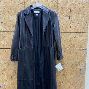 Preston & York trench long leather coat